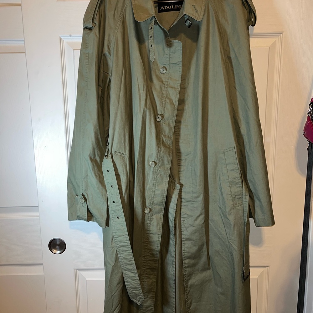 Adolfo Men's Olive Trench Coat